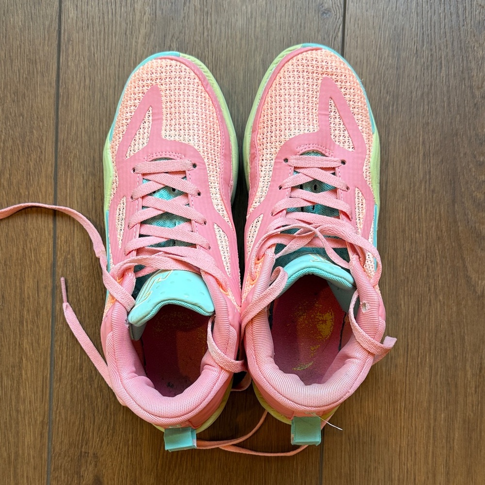 Jordan Pink and Green Athletic Shoes